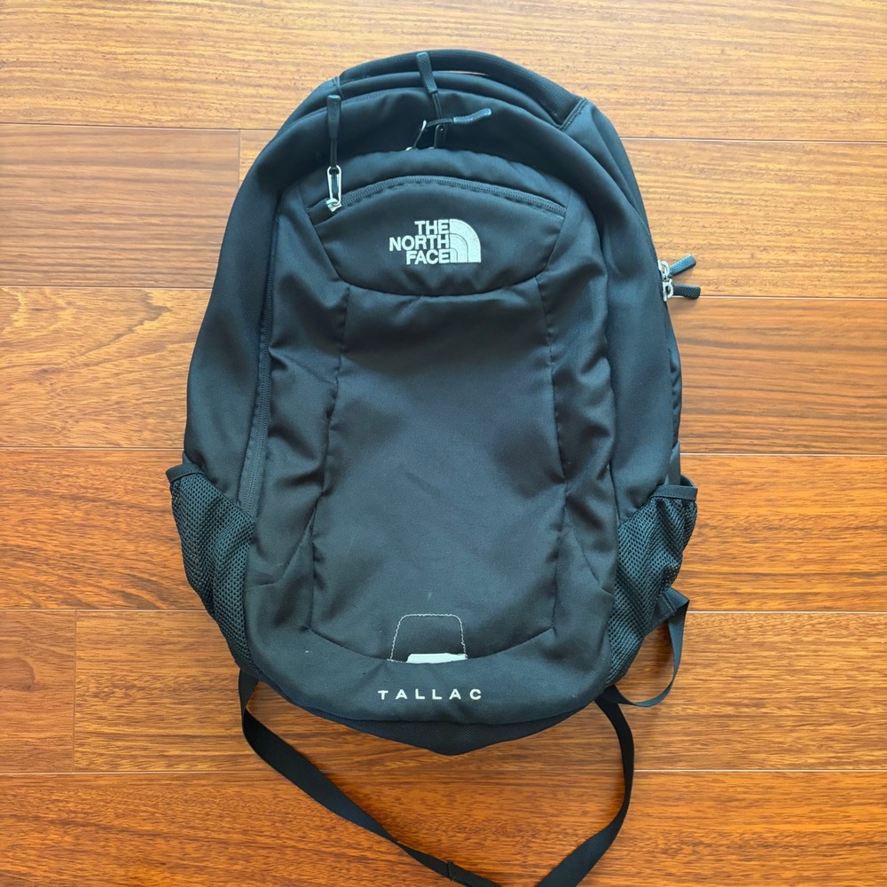 The North Face Tallac Backpack Black Laptop Sleeve Daypack Hiking School Bag